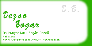 dezso bogar business card